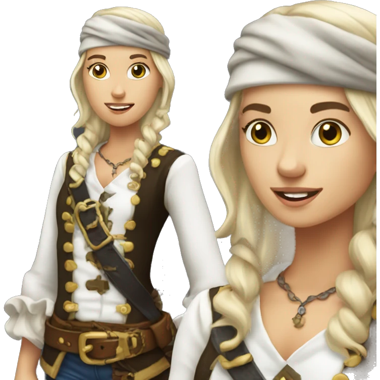 White skinned brunette hair Pirate 20 years old lookin  emoji