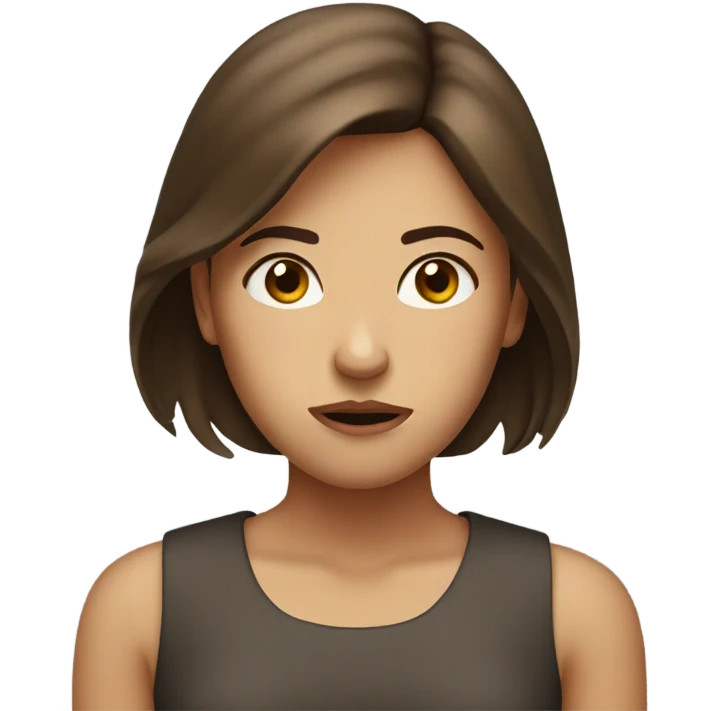 Girl with brown hair FED up  emoji