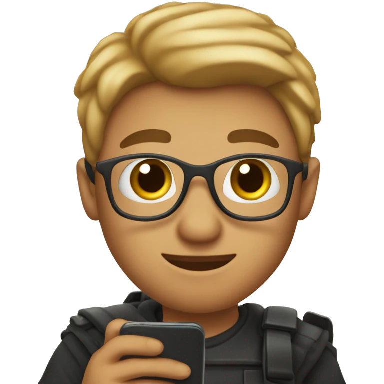 Emelin with iphone in hand emoji