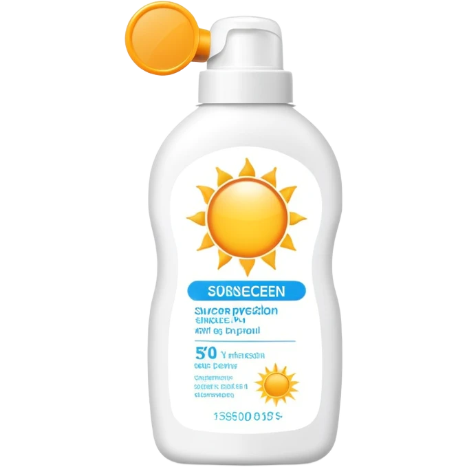 sunscreen bottle with sun protection emoji