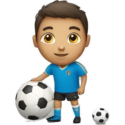 niño con balon de futbol emoji