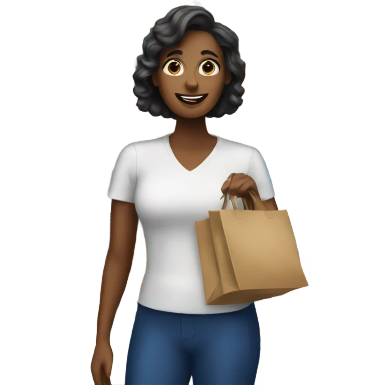 A woman with Aldi shopping emoji