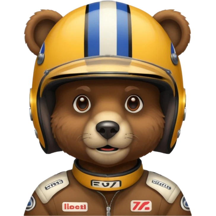 Bear with racing helmet  emoji