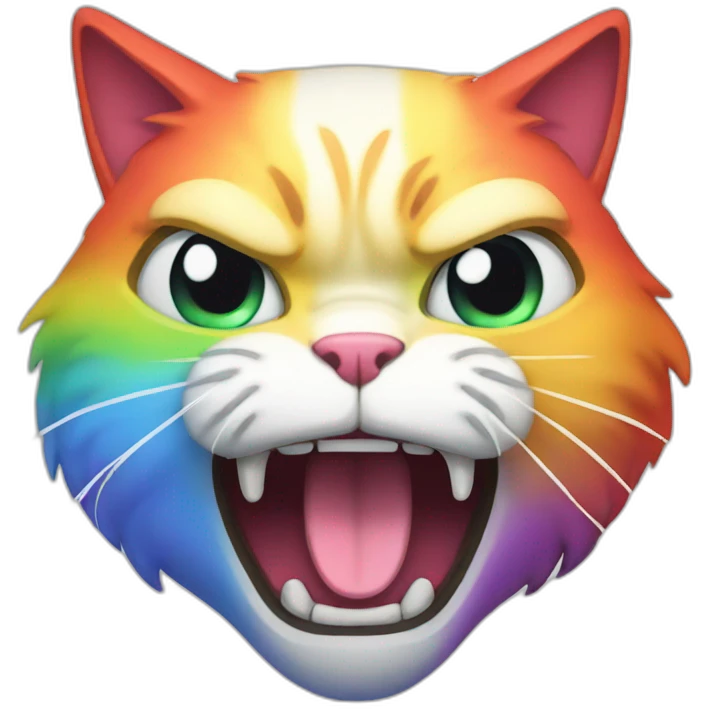 rainbow cat angry emoji