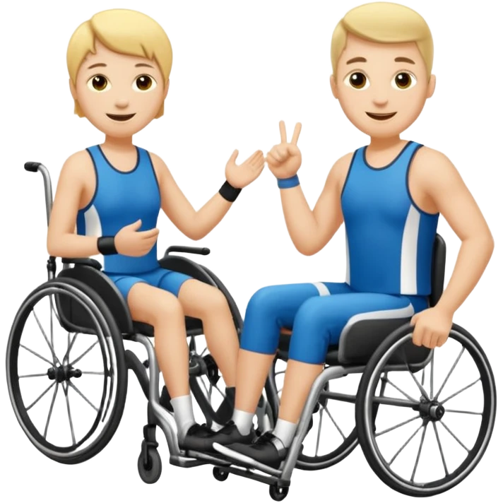 des athletes handicapé en fauteuil, avec des protheses de james qui font du handisport emoji