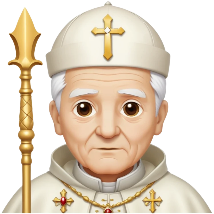 Elderly pope with ceremonial staff emoji