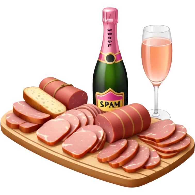 pink champagne and spam charcuterie board emoji