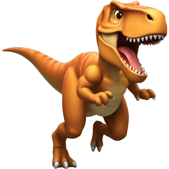 running t-rex with muscular arms  emoji
