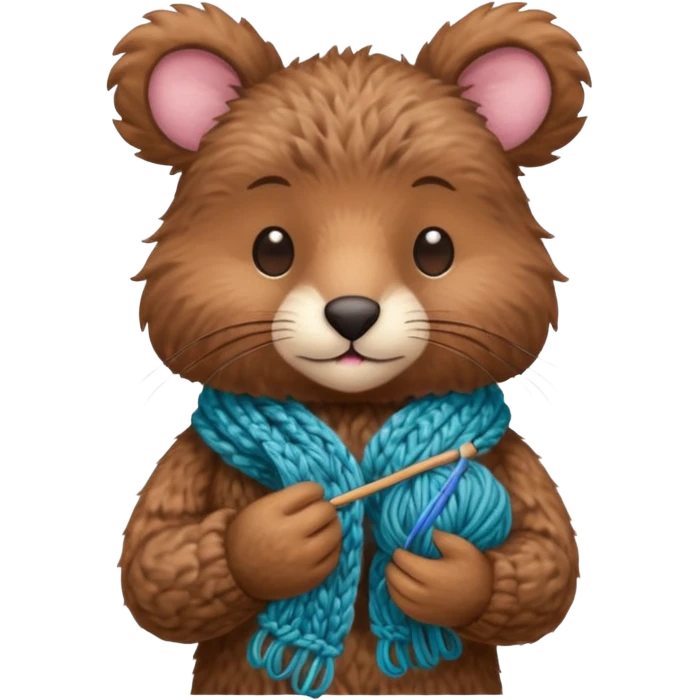 animal holding knitting emoji