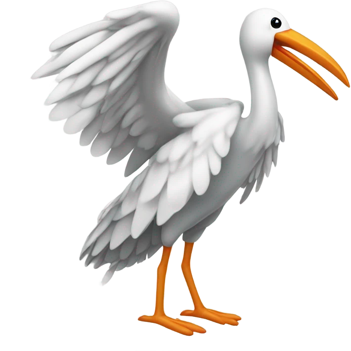 Stork with baby emoji