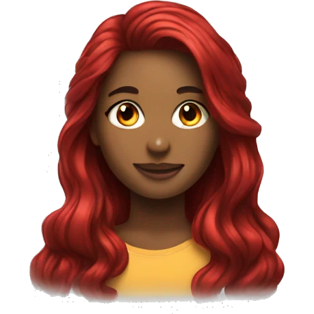 glowing beauty with long hair red emoji