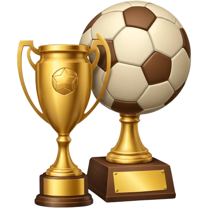 Soccer ball + poop+trophy emoji
