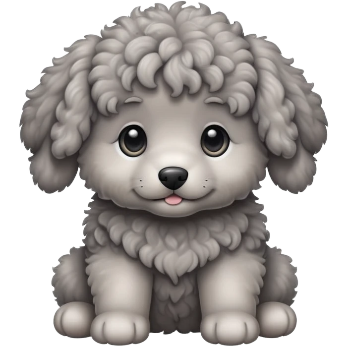 Gray curly puppy emoji