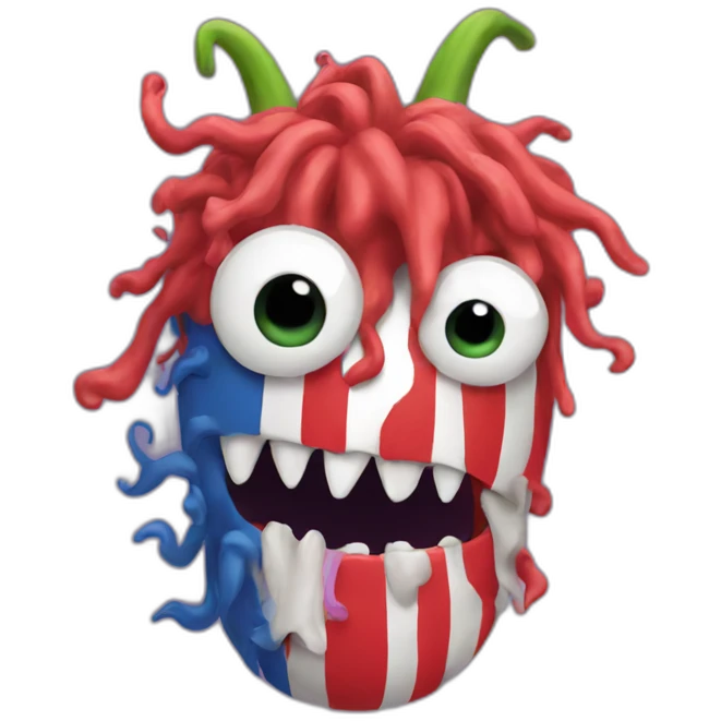 Smell - monster - in- flag-colors emoji