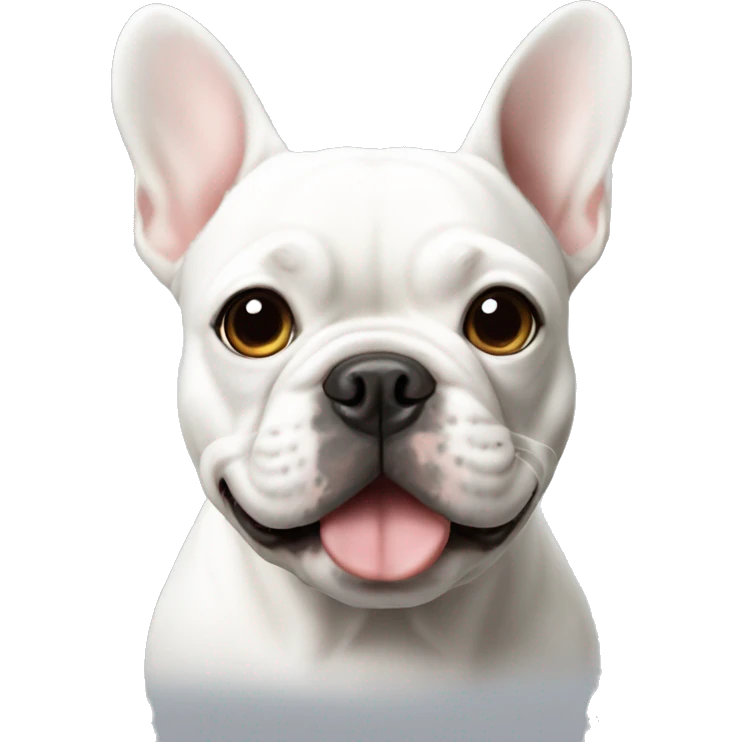 A white French Bulldog  emoji