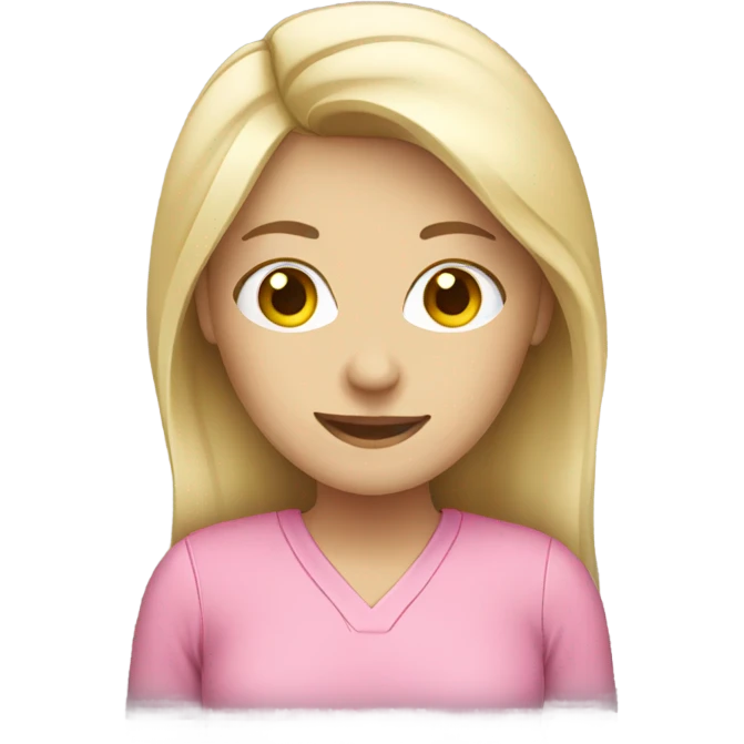 white female employee in pink clothes emoji