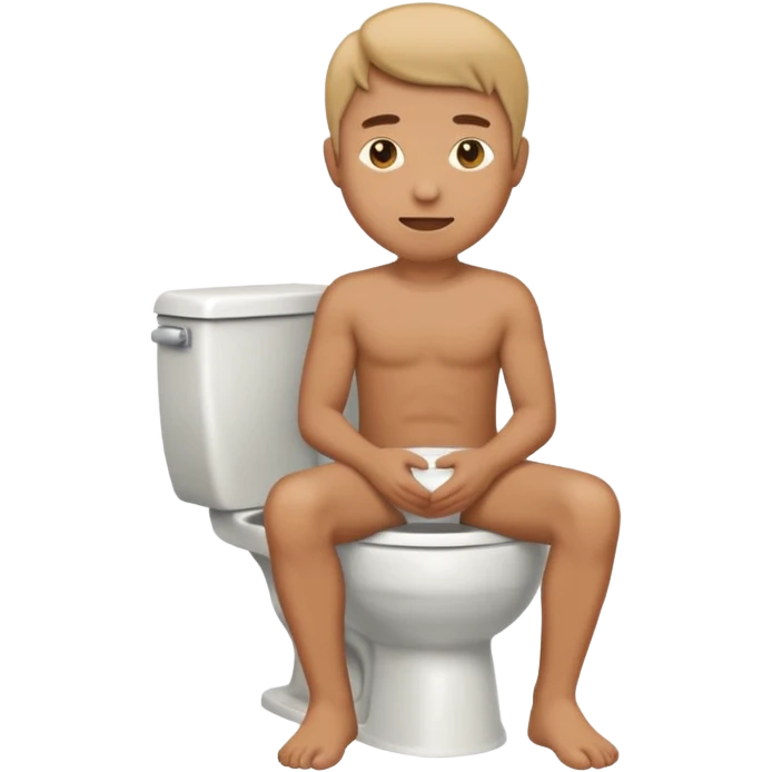 man sitting on a toilet, simple emoji style emoji
