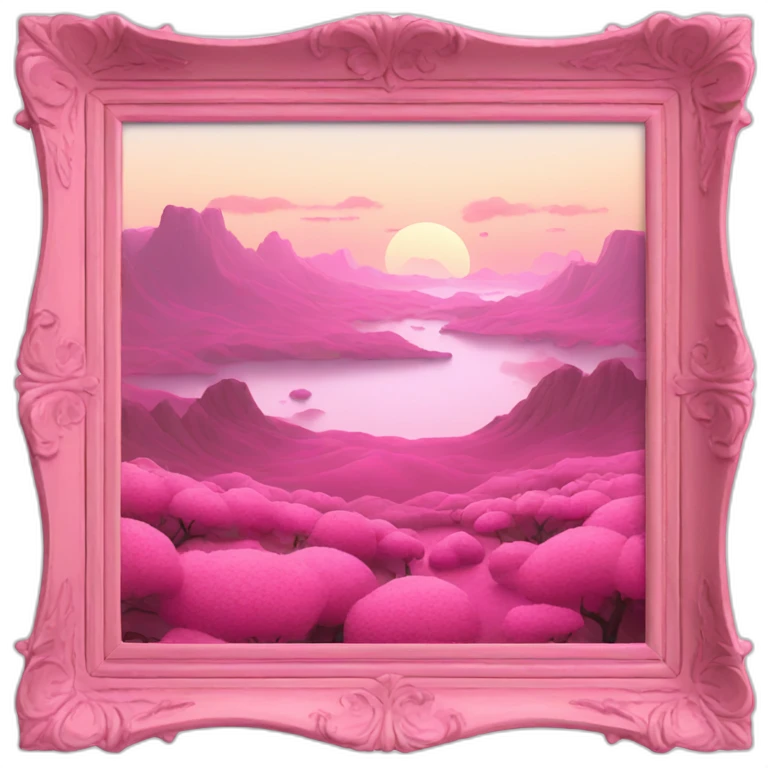 PINK LANDSCAPE PICTURE WITH FRAME emoji