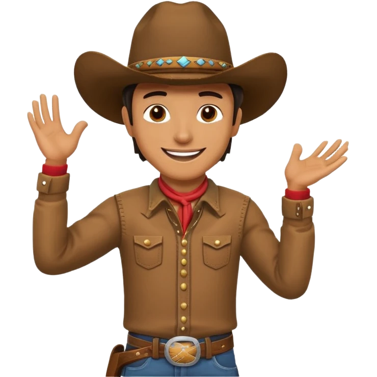 cowboy with cowboy hat dancing emoji
