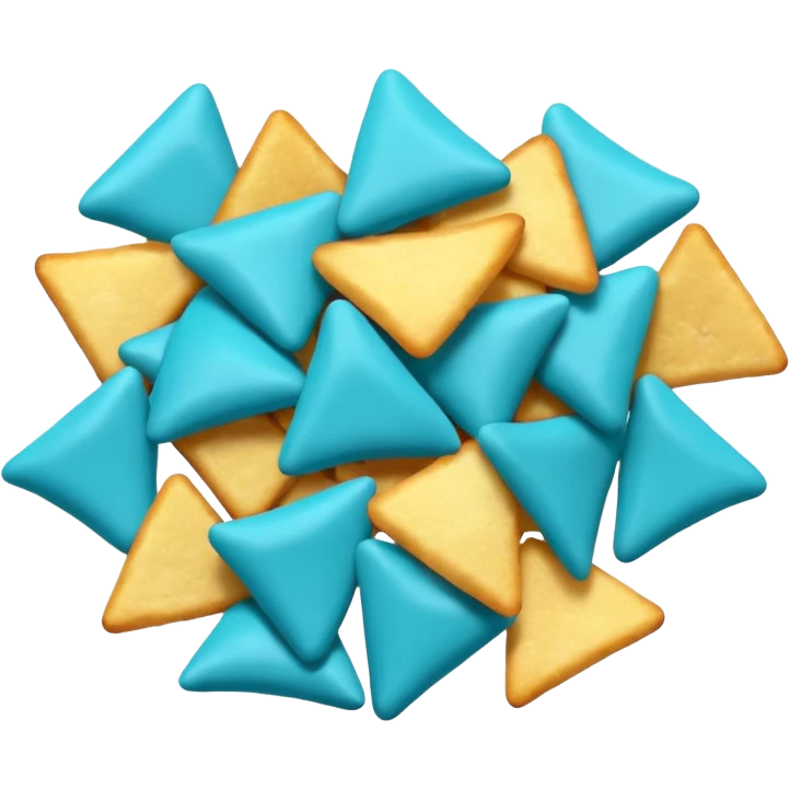 full turquoise colored chips emoji