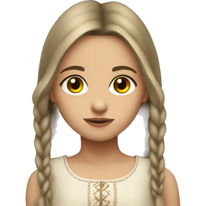 slavic girl with hazel eyes look from side emoji