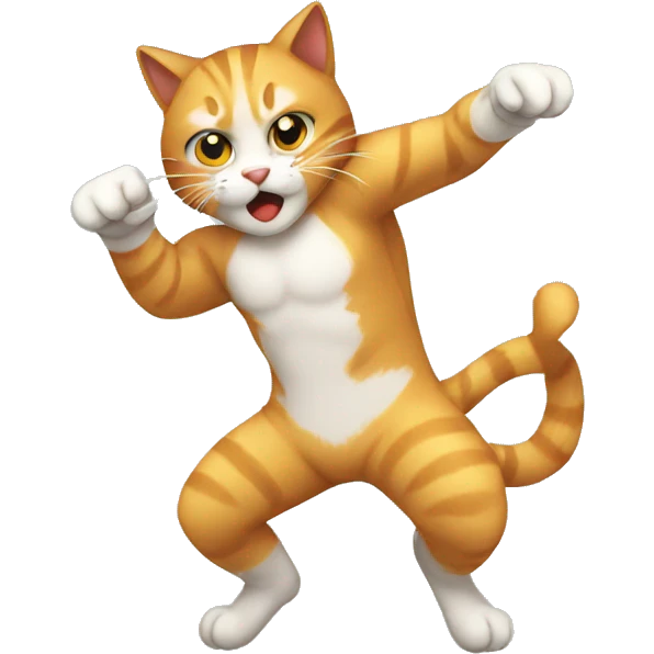 a cat fighting emoji