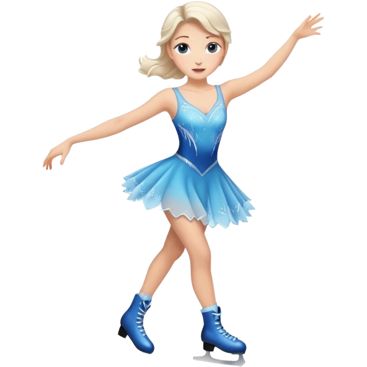 buz pıstının ustunde kayan,yarısma ıcın elbıse gıymıs ve artıstık hareketler yapan kadın emojısı  emoji