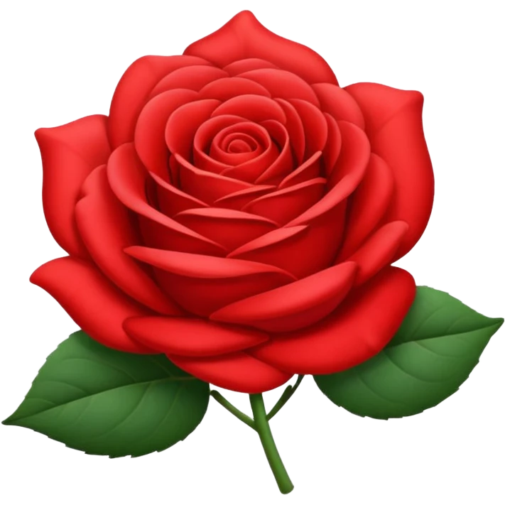 Rosa de color rojo y pequeña emoji