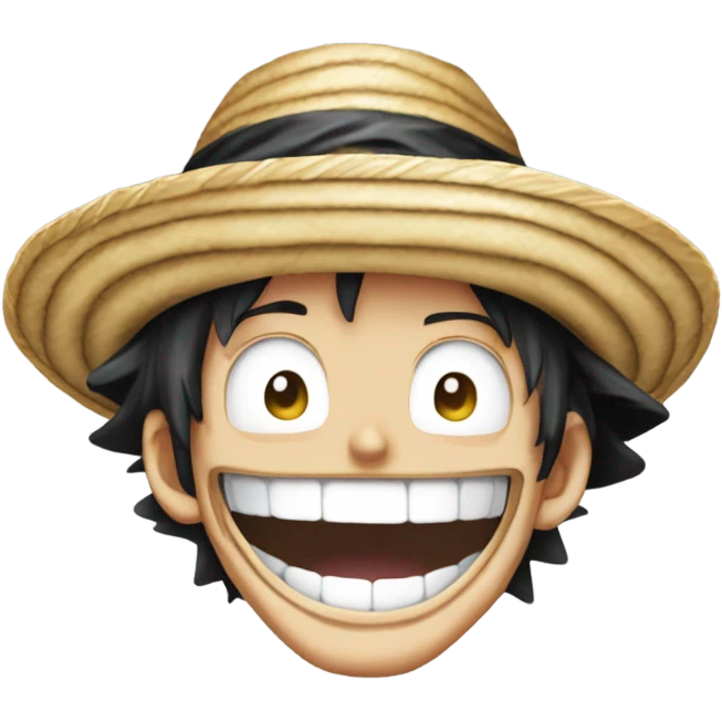 Straw hat luffy in 5th gear form laughing emoji