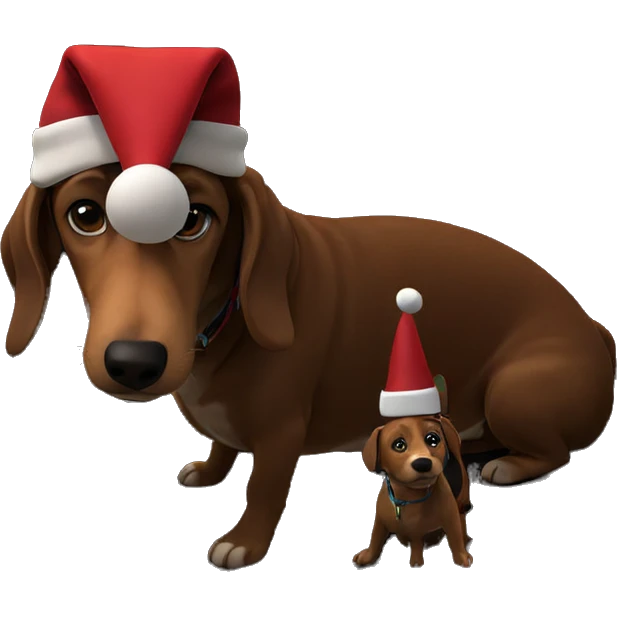 dog in santa hat on couch emoji