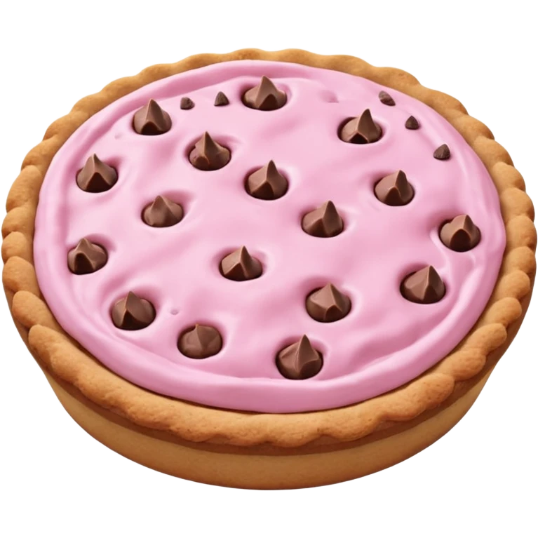 Pink pastel chocolate chip cookie pie emoji