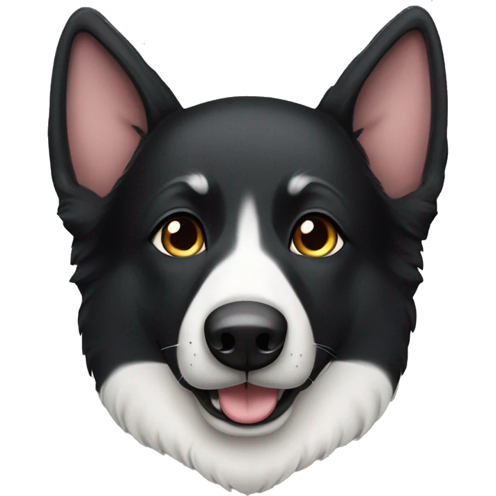Black German shepherd dog with half a white face  emoji