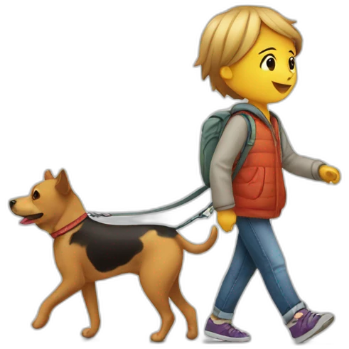 child walking dog emoji