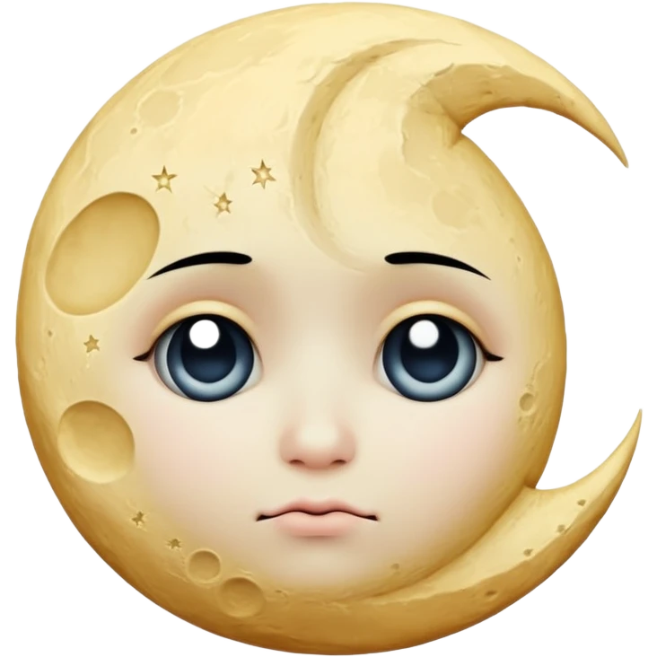 emo moon with a sad face emoji
