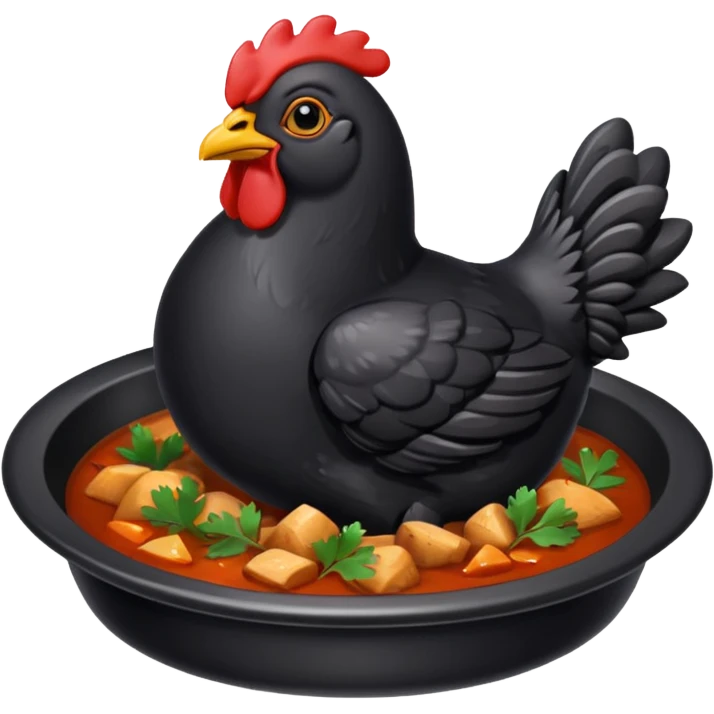 black chicken dish emoji