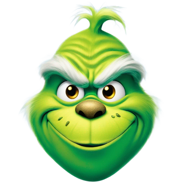 The grinch but blue with a grin on his face  emoji