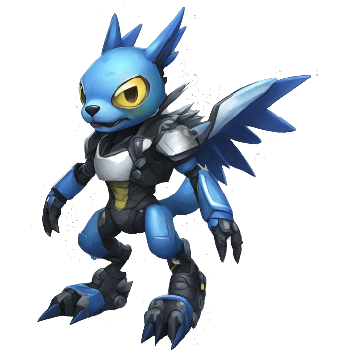 cute cool edgy futuristic punk Digimon-Fakemon-animal full body emoji