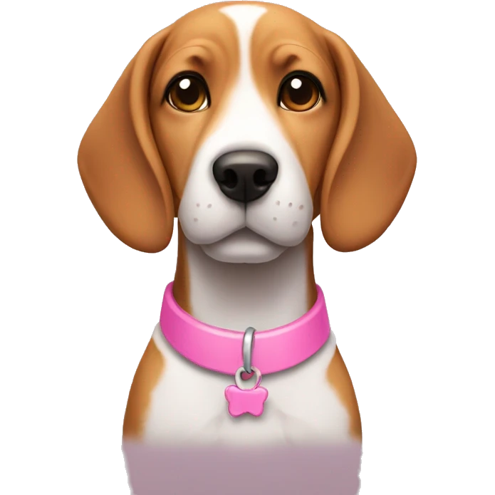 a cute beagle with pink collar emoji