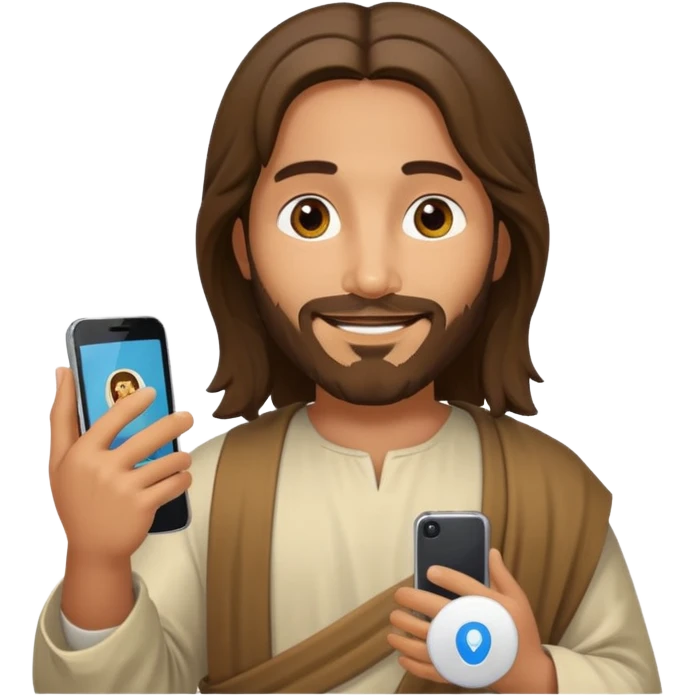 Jésus sur son téléphonesur son téléphone emoji