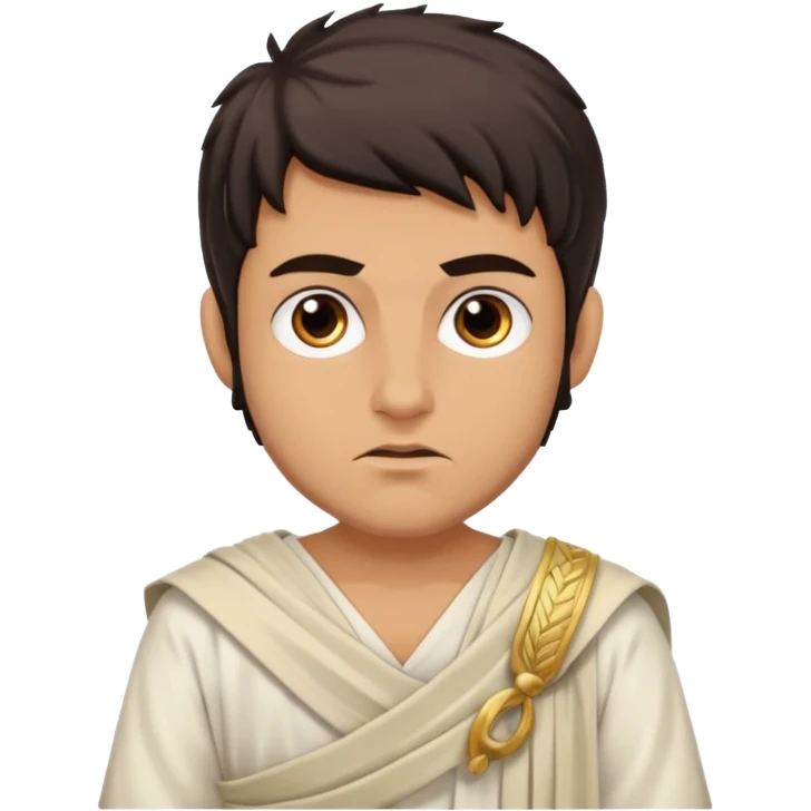 young evil jewish man with greek dress toga emoji