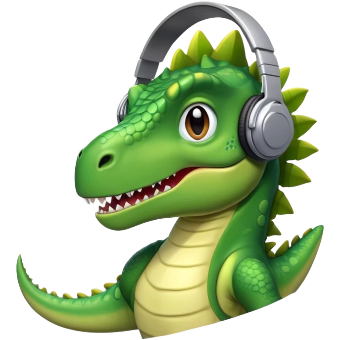 dinosaur with headphones emoji