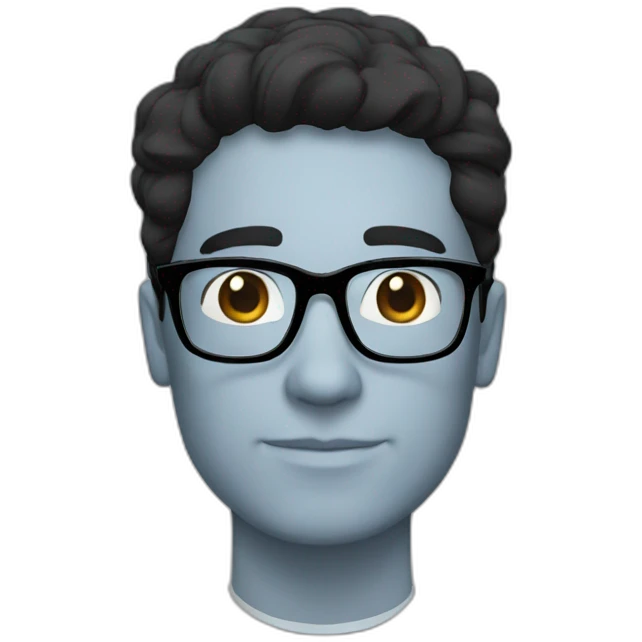 a nerdy man with black hair and glasses emoji