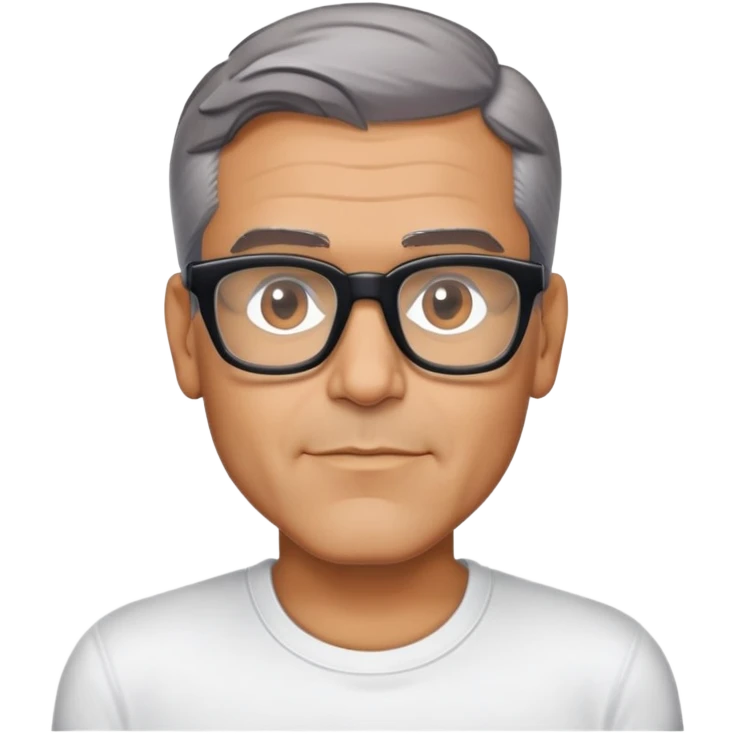 george clooney cartoon wearing tshirt & glasses emoji