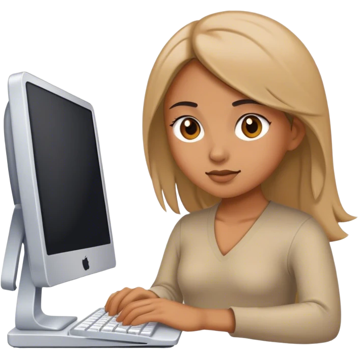 girl working on computer emoji