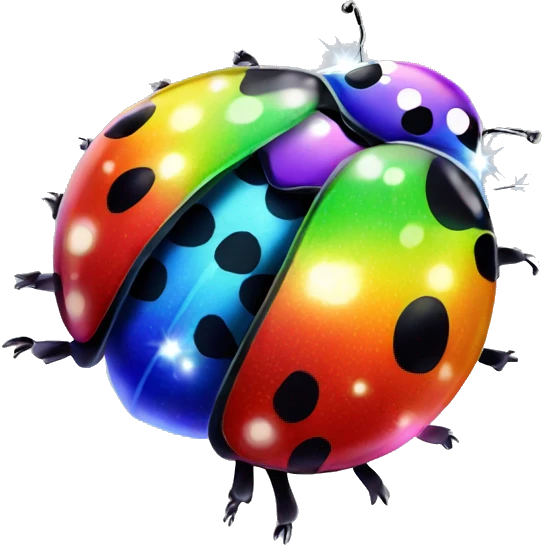 rainbow lady bug with sparkle emoji