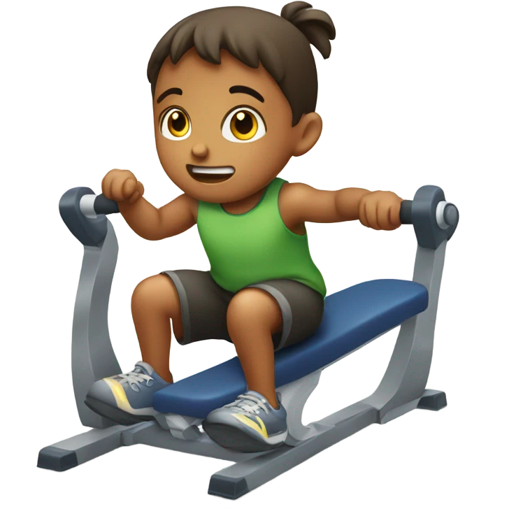 a child climbs in a gym emoji