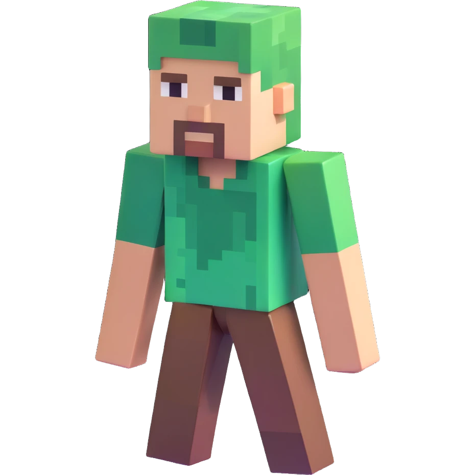 blocky Minecraft character emoji