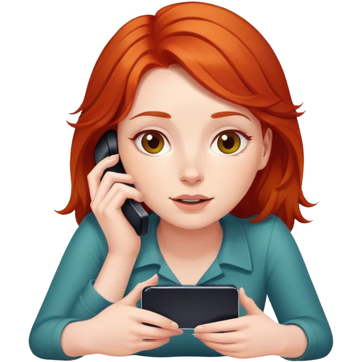 Readhead giro lie down in the flor taking the phone emoji