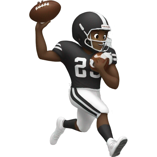black football player scoring touchdown emoji