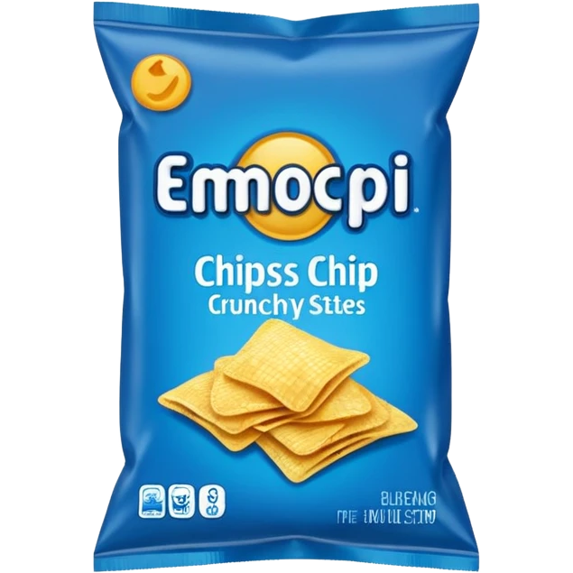 blue pacaged chip without writing emoji